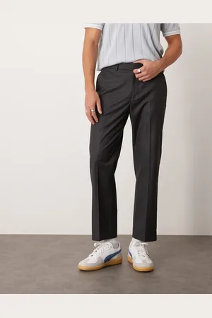 ASOS – Elegante, verkürzte Hose mit geradem Schnitt in Anthrazit