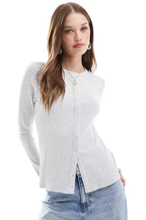 Abercrombie & Fitch – Langärmliges Oberteil in mit durchgehender Knopfleiste
