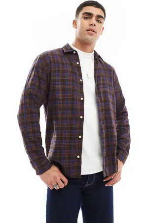 JACK & JONES – Kariertes Hemd in Rot und Marineblau