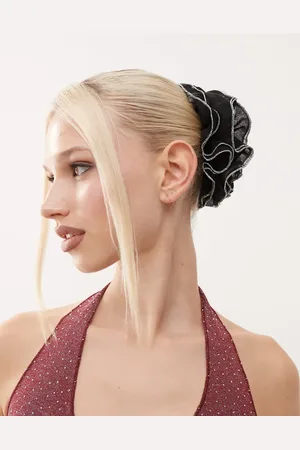 Reclaimed – Überdimensionaler Scrunchie-Haargummi in mit glitzerndem Saum