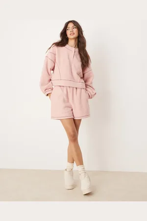 ASOS – Lounge-Set aus Mikrofleece in mit Kontrastbesatz und Rundhalsausschnitt