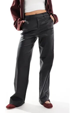 Object – Elegante, beschichtete Hose in mit weitem Bein
