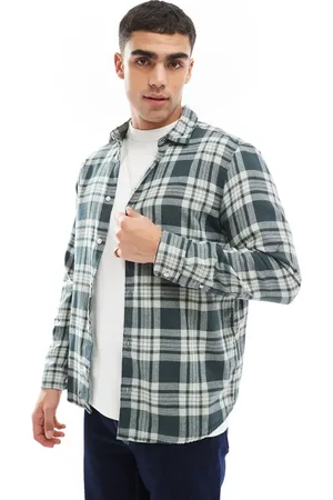 JACK & JONES – Kariertes Hemd in Grün und Weiß