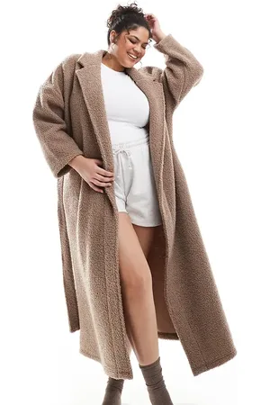 ASOS ASOS DESIGN Curve – Maxi-Bademantel aus Teddyfell in