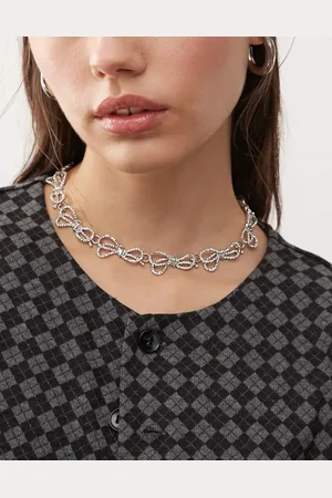 Reclaimed – Choker-Halskette in Silberoptik mit Schleifendesign