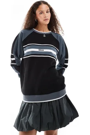 Daisy Street –Retro-Baggy-Sweatshirt in und Grau