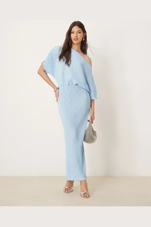 Never Fully Dressed – Tilly – Schulterfreies, plissiertes Midaxi-Kleid in