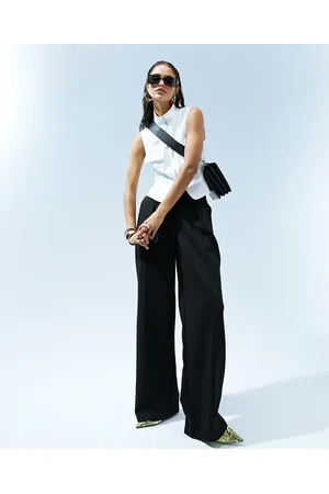 ASOS – Elegante, figurbetonte Hose aus Scuba-Stoff in Schwarz