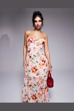 Forever New – Wadenlanges Kleid mit Riemchenträgern und Blumenmuster in