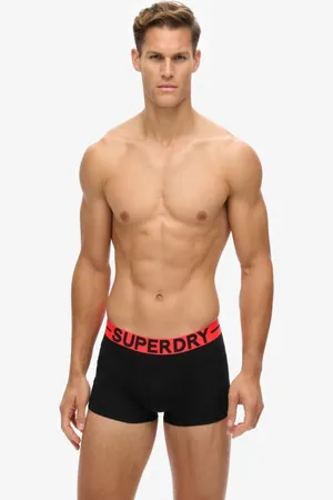 Superdry – Trunk – 3er-Pack Unterhosen in Feeder /Schwarz gestreift/Schwarz