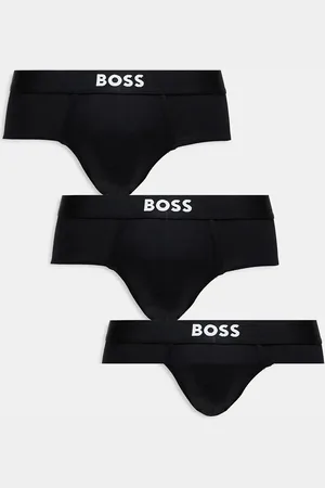 HUGO BOSS – 3er-Pack Hipster-Slips in mit Markenlogo vorne
