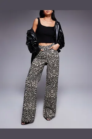 ASOS – Dad-Jeans mit niedrigem Bund und Zebramuster