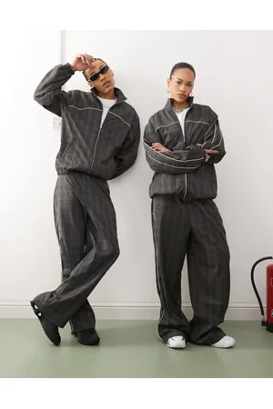 COLLUSION Unisex – Elegante Jogginghose mit sportlichem Karomuster, Kombiteil