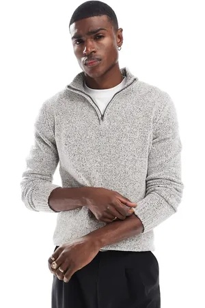French Connection French Connection – Schwerer Strickpullover in meliertem mit kurzem Reißverschluss