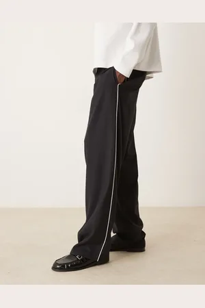 ASOS – Elegante Hose in mit weitem Beinschnitt und seitlicher Paspelierung