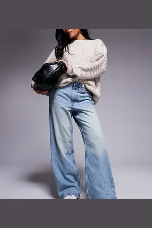 River Island Petite – Straight Jeans in mittelblauer Waschung