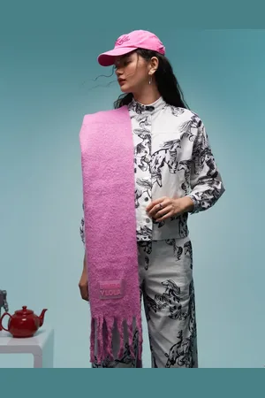 Bimba y Lola – Langer Fransenschal in Rosa