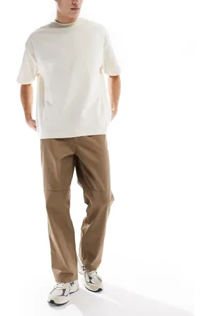 JACK & JONES – Bill – Workwear-Chinohose in Beige mit weitem Bein