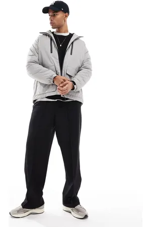 Brave Soul – Raglan-Kapuzenjacke in Grau mit Reißverschluss