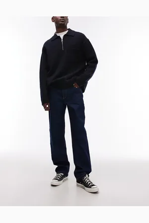Topman – Jeans in Raw- mit geradem Schnitt