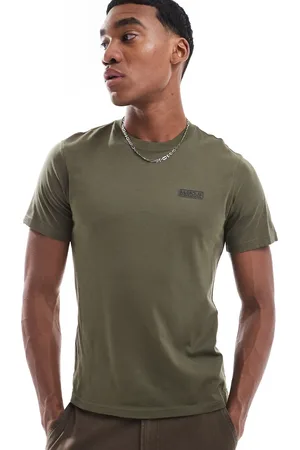 Barbour – T-Shirt in Khaki mit kleinem Logo