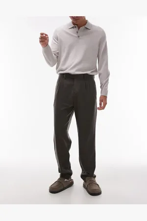 MANGO – Elegante Hose aus Wollmix in Khaki
