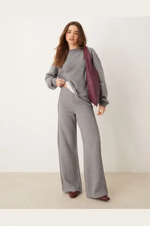 ASOS – Jogginghose in mit gespleißtem Design, Zopfmuster und weitem Bein, Kombiteil