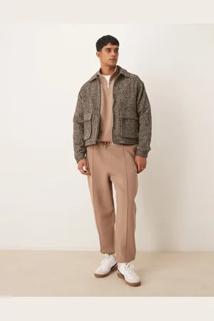 ASOS – Jogginghose in Hellbraun mit Oversize-Schnitt und Biesen, Kombiteil