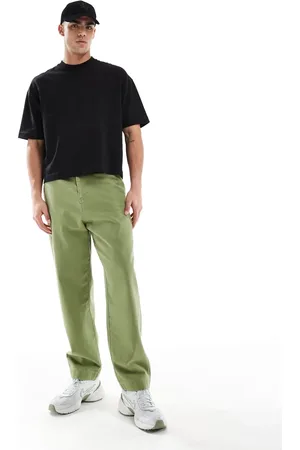 ASOS – Weite Hose in Khaki mit Gesäßtaschen-Detail