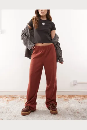 Reclaimed – Weit geschnittene Lounge-Jogginghose in Braun mit Waffelstruktur, Kombiteil