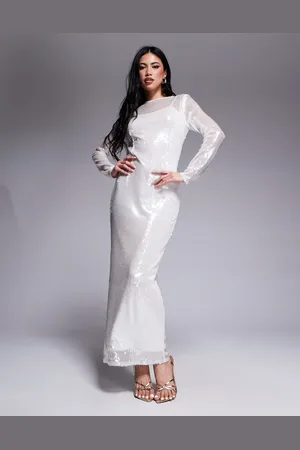 Rare Fashion London – Langärmliges Pailletten-Maxikleid in