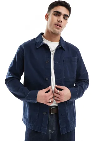 Timberland – Kempshire – Chore-Jacke aus verwaschenem Canvas in dunklem Saphirblau