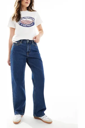 Calvin Klein – Gerade geschnittene Jeans im 90er-Stil in dunkelblauer Waschung