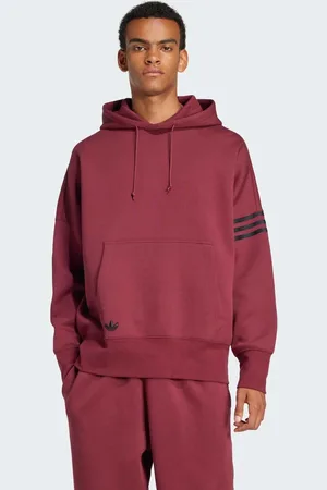 adidas – Neuclassics – Kapuzenpullover in Schattenrot