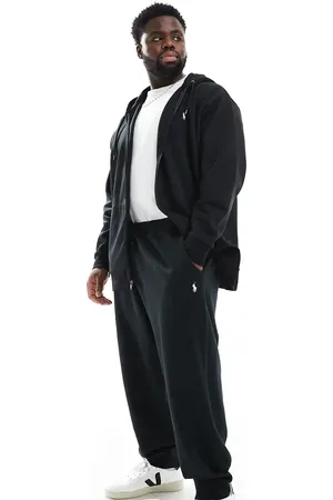Ralph Lauren Big & Tall – Jogginghose aus zweilagigem Strick in mit Markenlogo
