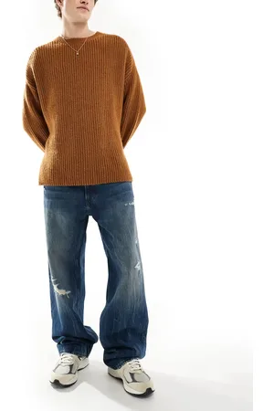 G-Star – Type 96 – Lockere Jeans in mittelblauer Waschung im Distressed-Look