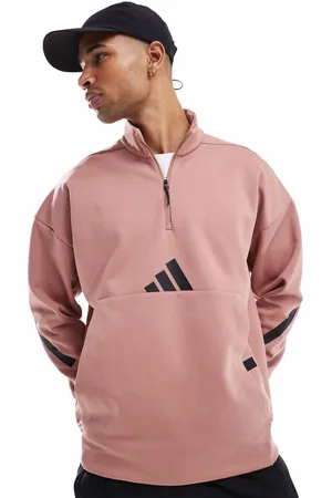 adidas Adidas – Z.N.E. – Sweatshirt in warmem Lehmrosa mit kurzem Reißverschluss