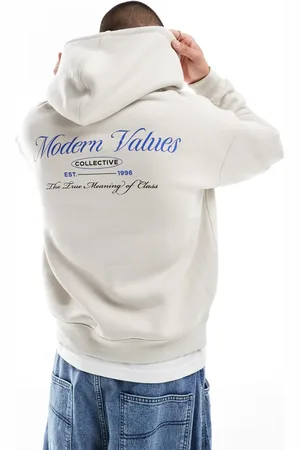 Cotton On Cotton On – Kastiger Kapuzenpullover in verwaschenem mit „Values“-Print