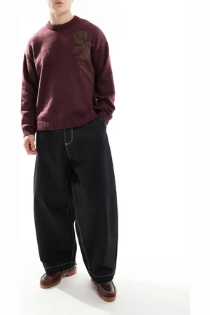 ASOS – Extrem weite Hose in mit Kontrastnähten