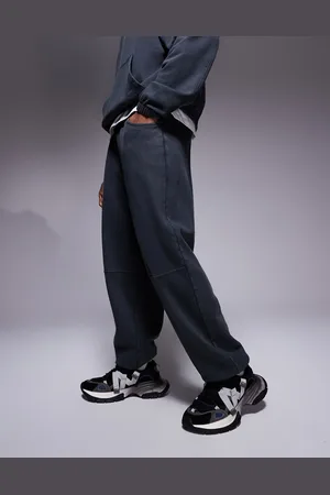 ASOS – Oversize-Joggingshose in verwaschenem Schwarz mit Kontrastnaht
