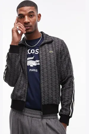 Lacoste – Trainingsjacke in mit All-over-Monogrammprint und durchgehendem Reißverschluss