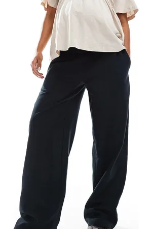 Mama;licious Mamalicious Maternity – Hose in mit Leinenanteil und weitem Bein, Umstandsmode