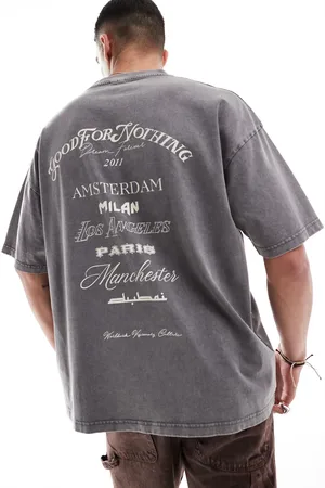 Good For Nothing – Oversize-T-Shirt in verwaschenem mit Logo-Schriftzug auf dem Rücken