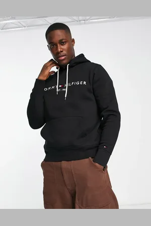 Tommy Hilfiger – Kapuzenpullover mit gesticktem Flaggenlogo in