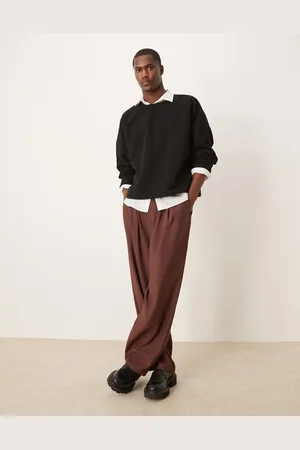 ASOS – Weit geschnittene, elegante Hose in mit elastischem Rückenteil und zwei Bundfalten