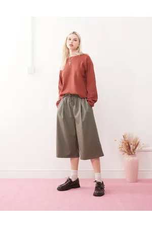Reclaimed – Lounge-T-Shirt in Mokkabraun mit Waffelstruktur und langen Raglan-Ärmeln