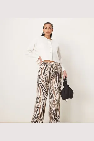 JDY – Hose mit abstraktem Zebramuster und weitem Bein