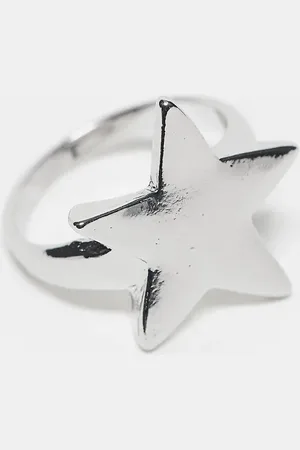 Reclaimed – Silberfarbener Unisex-Ring mit Stern-Design