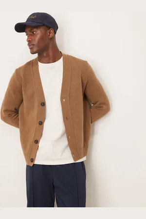 MANGO – Strickjacke aus Wollmix in Hellbraun