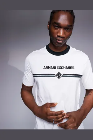 Armani Exchange – Ringer-T-Shirt in mit Logo auf der Brust